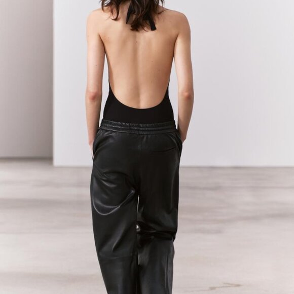 Zara Leather Joggers - Picture 3 of 9